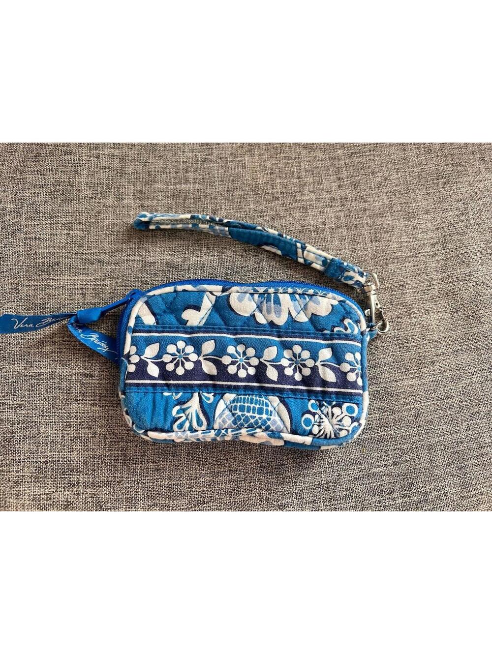 Vera Bradley Small Wristlet In Blue Lagoon 5x3.5